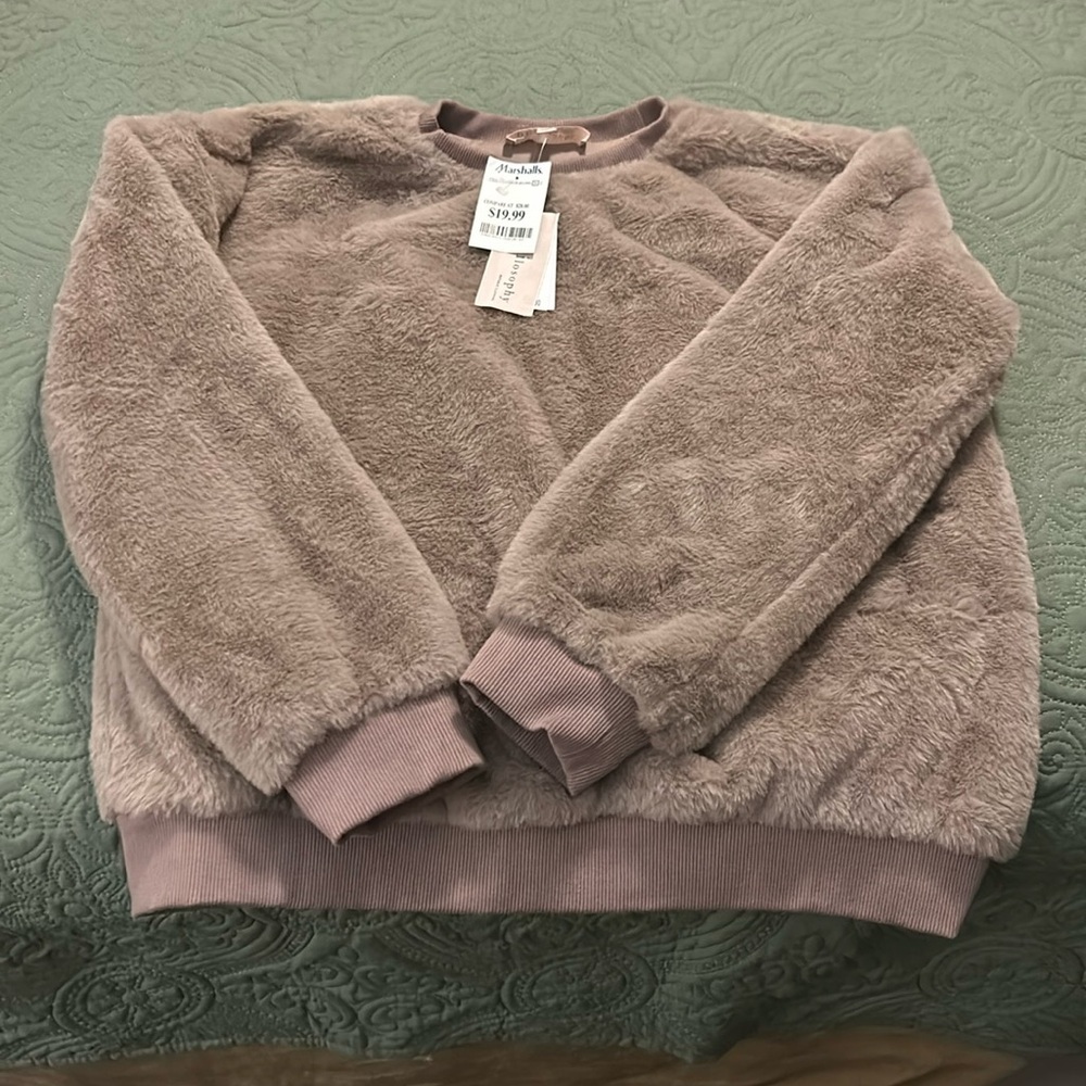 Philosophy faux fur sweatshirt